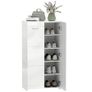 High-gloss shoe cabinet, shoe storage with adjustable shelves for hallway, entry, space for 10 pairs, white Image 5