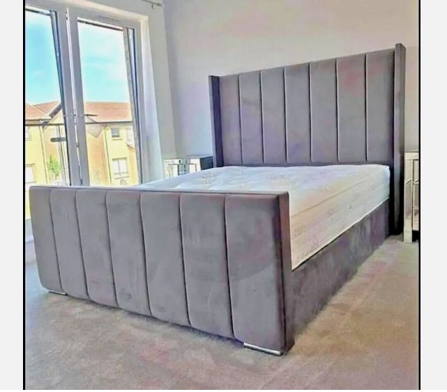 Ottoman Upholstered Bed, Double Bed with Hydraulic Lifting Bar, Height Adjustable Padded Headboard, Metal Slatted Frame, Youth Bed, Adult Bed