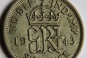 1943 Silver Sixpence WW2 lucky coin 6d