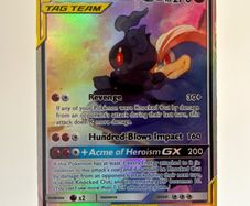 Pokemon Marshadow & Machamp GX Secret Rare Rainbow 221/214  | Near Mint