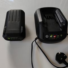 gardenline grass trimmer battery and charger.