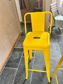Pair of yellow stools