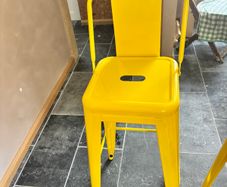 Pair of yellow stools