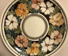 Vintage C. Mallorca Felanitx Spanish Pottery Wall Hanging 8" Plate / Decorative Floral Platter