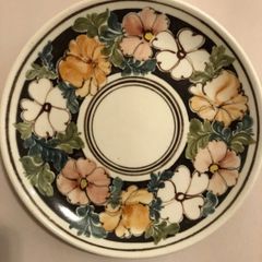 Vintage C. Mallorca Felanitx Spanish Pottery Wall Hanging 8" Plate / Decorative Floral Platter