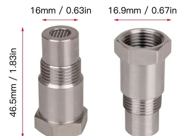 Universal Extension Filter Oxygen O2 Sensor Connector Parts Thread Steel Adapter Extender Spacer Internal M18 1.5 Stainless L0L3