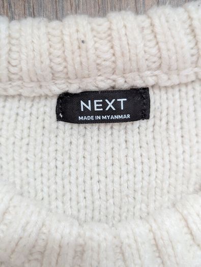 Next Boys Cream Cable Knit Jumper Size 6-7 years