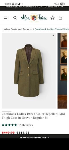 Alan Paine of London New Unworn Ladies Green Wool Coat