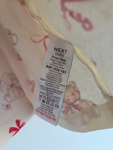 Next Cream Bear and Red Gingham Baby Dresses