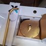 Crosswater MPRO  200mm shower head and shower arm brushed brass (4 instock) Image 2