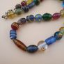 Vintage Murano Inspired MultiColor Skunk & Aventurine Glass beads Necklace Image 6