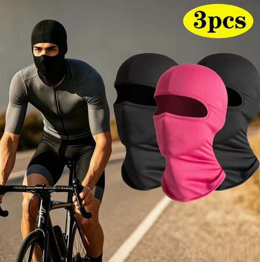 3pcs Breathable Balaclava Face Mask, Lightweight Full Face Cover Liner, Soft Stretch Neck Gaiter Hood, Windproof Cooling Neck Warmer for Men Women, Cycling, Motorcycle, Running, Fishing, Climbing Outdoor Sports.