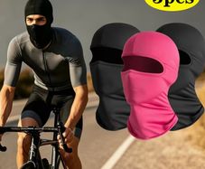 3pcs Breathable Balaclava Face Mask, Lightweight Full Face Cover Liner, Soft Stretch Neck Gaiter Hood, Windproof Cooling Neck Warmer for Men Women, Cycling, Motorcycle, Running, Fishing, Climbing Outdoor Sports.