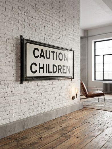 Caution Children Aluminum Street Sign (32x12 Inches)