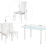 Compact Glass Dining Table Set Seats 4, White Image 5