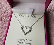 NEW - Sterling silver love heart necklace