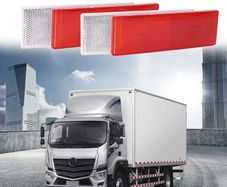 4x Car Van Truck Trailer Marker Side Rear Back Night Reflective Warning Plate Sticker Universal Auto Truck Motorcycle Safety Warning Plate Reflector Sign Decal Accessories