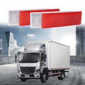 4x Car Van Truck Trailer Marker Side Rear Back Night Reflective Warning Plate Sticker Universal Auto Truck Motorcycle Safety Warning Plate Reflector Sign Decal Accessories