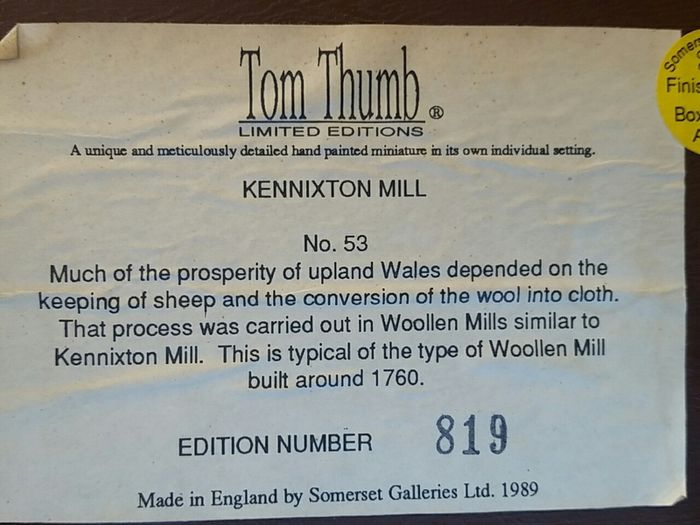 Tim thumb kennixton mill no.53