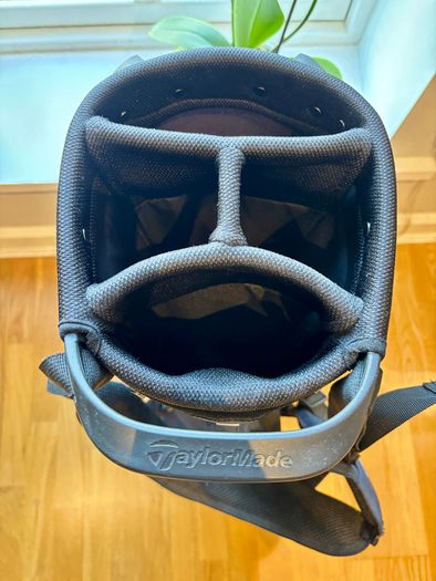NEW - TaylorMade FlexTech Stand Bag (Black/Blue), stand legs still have the factory wrapping on them.