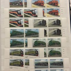 Stamp lot TANZANIA trains