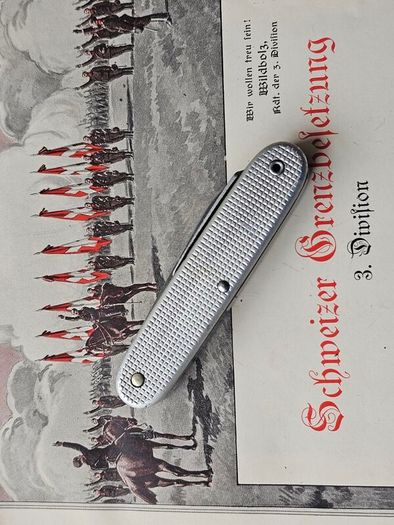Vintage Wenger Alox Soldier Original Swiss Army Knife Issued year 1972 Discontinued Model Collectable