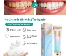 2 x Nicotinamide Dazzle White Toothpaste Postage Included