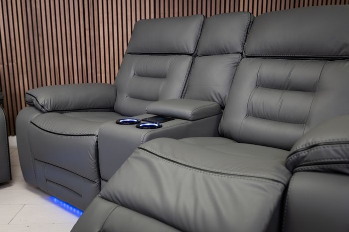 Knox 3+2 Electric Dark Grey Tech Recliner Sofa Set