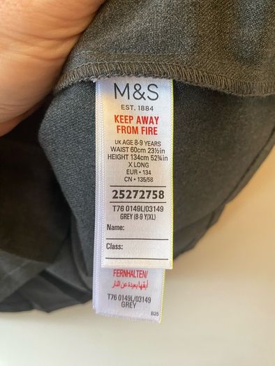 M&S grey skirt (as new) age 8-9