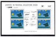1994 Ireland Limerick Regional Collectors Show Exhibition Souvenir overprint on HP 55 (booklet pane) Mint Never Hinged (MNH)