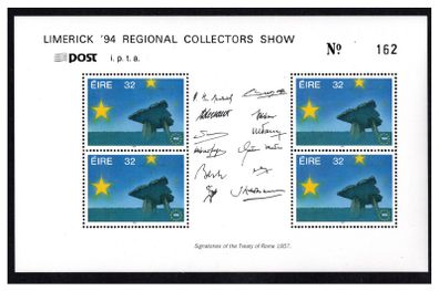1994 Ireland Limerick Regional Collectors Show Exhibition Souvenir overprint on HP 55 (booklet pane) Mint Never Hinged (MNH)