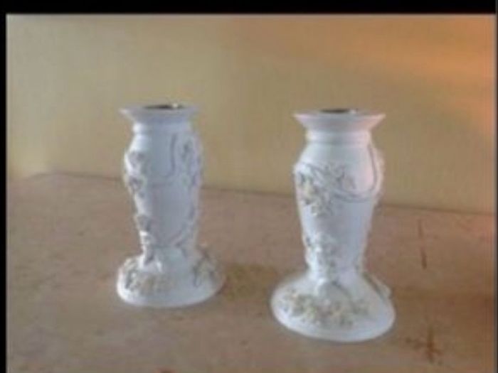 Cherub & Roses candlestick Set