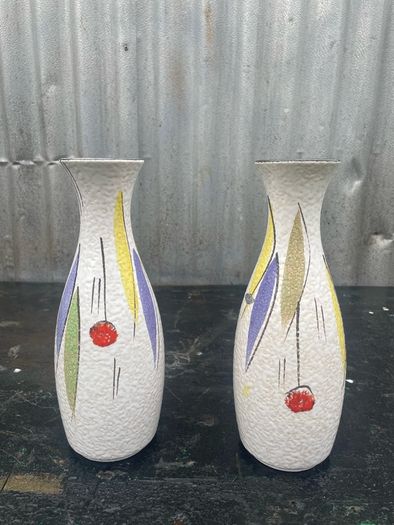 A beautiful matching pair on BAY keramic vases c1960
