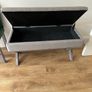 Grey Upholstered Storage Bench Image 2