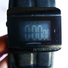 Vintage Mens Peter Werth Digital Watch Leather Strap