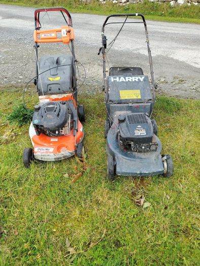 Oleo-Mac and Harry petrol lawnmowers
