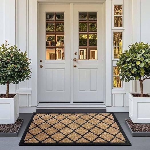 Outdoor Mats for Front Door,80x120cm Heavy Duty Front Door Mat Outside Non Slip Washable,Entrance Door Mats,Waterproof Rubber Back Door Mat