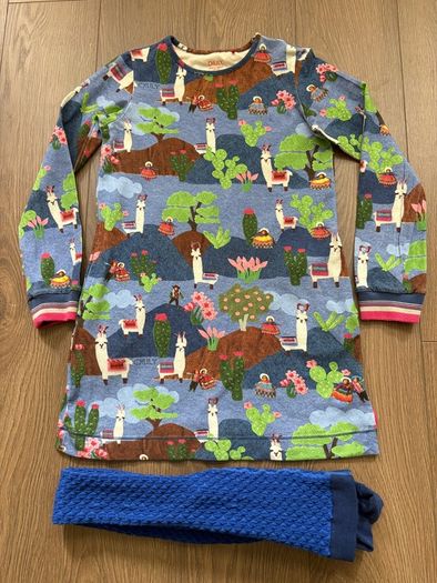 Oilily lama dress and tights age 10 excellent condition!