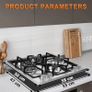 Gas Hob 4 Burners, 60cm Built-in Stainless Steel Cooktop, NG/LPG Convertible Propane Gas Stove with Flame Failure Thermocouple Protection, 8800W High Power Image 2