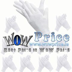 05721 24PCS White 12 Pairs Soft Cotton Lining Glove