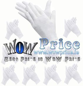 05721 24PCS White 12 Pairs Soft Cotton Lining Glove