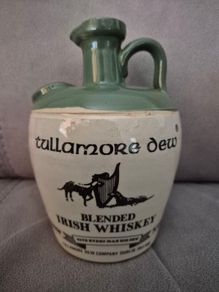 Vintage 1970s Tullamore Dew Irish Whiskey Stoneware Jug - Rare US Import