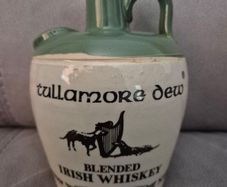 Vintage 1970s Tullamore Dew Irish Whiskey Stoneware Jug - Rare US Import
