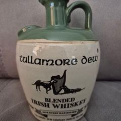 Vintage 1970s Tullamore Dew Irish Whiskey Stoneware Jug - Rare US Import