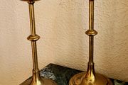 Antique pair of brass candlesticks