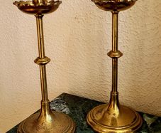 Antique pair of brass candlesticks