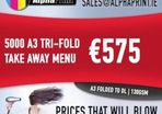 Low Cost Printing:  A3 Take Away Menu
