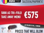 Low Cost Printing:  A3 Take Away Menu