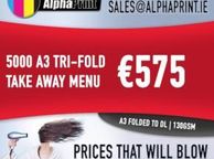 main image for ad Low Cost Printing:  A3 Take Away Menu