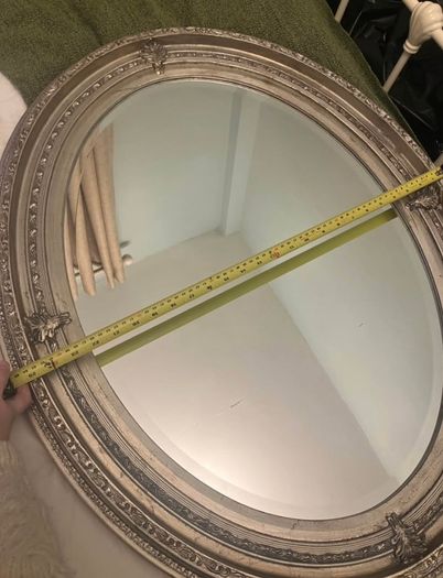 Silver decorative mirror pair